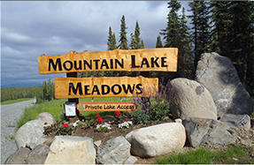 Entrance to Mountain Lake Meadows Subdivision